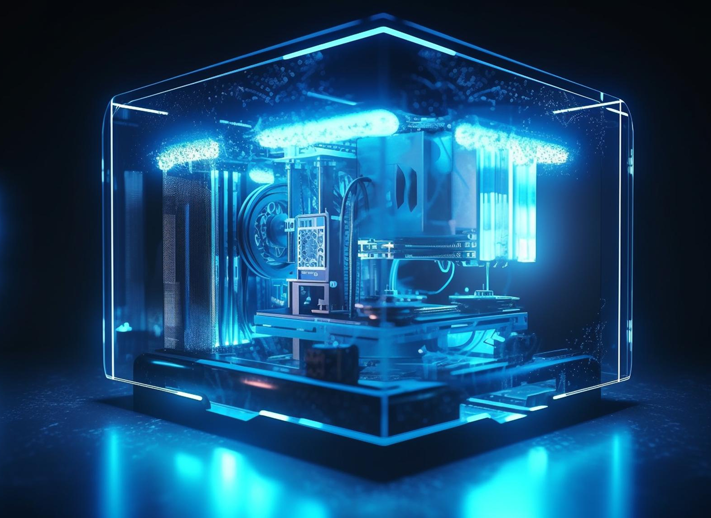 Placeholder visual of a secure, illuminated data core