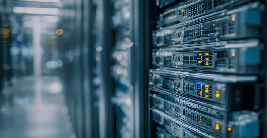 Engineer managing servers in a data centre