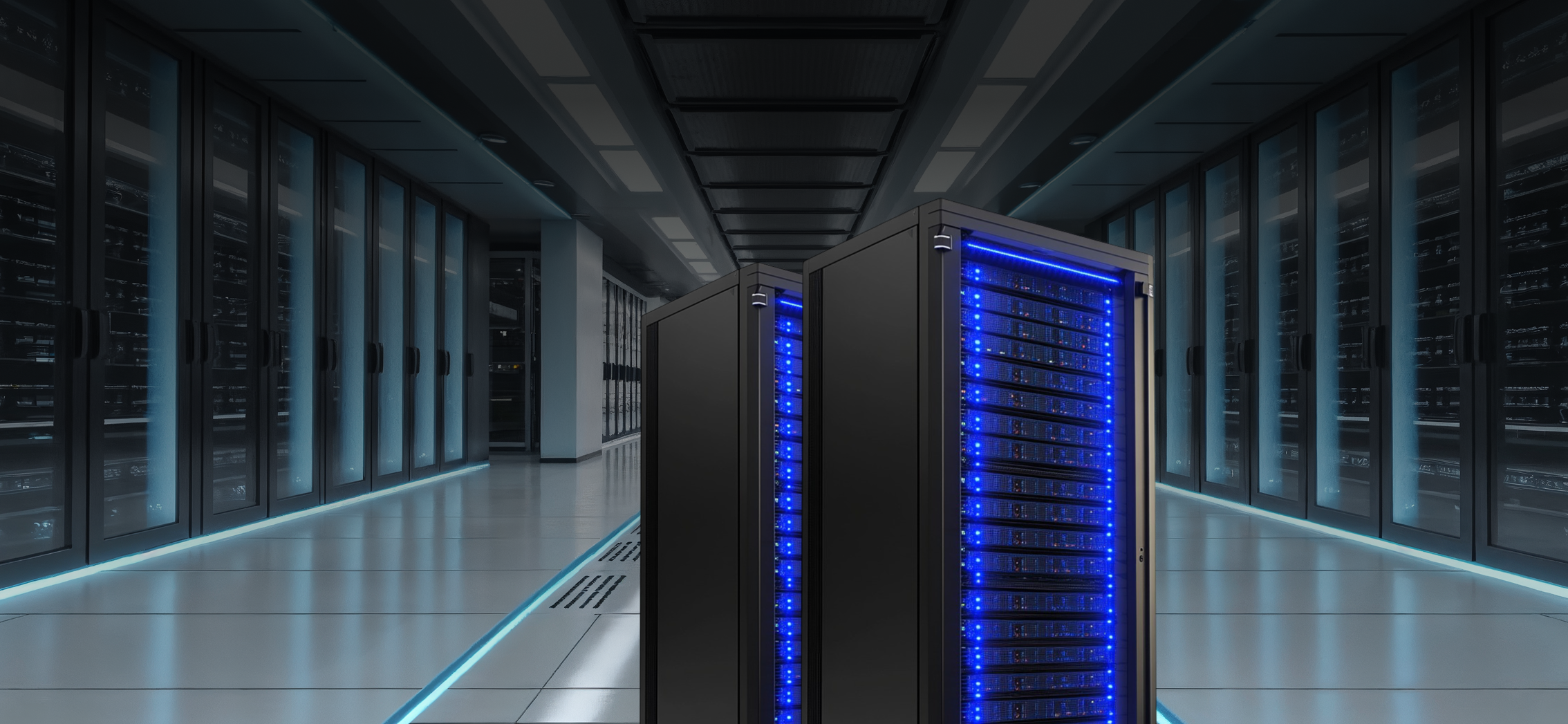 Engineer managing servers in a data centre