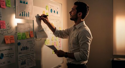Consultant reviewing a data centre feasibility plan