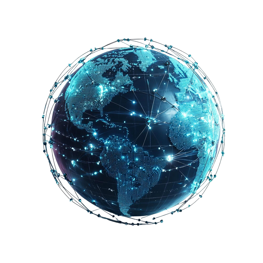 Globe showing a connected network of data centre locations